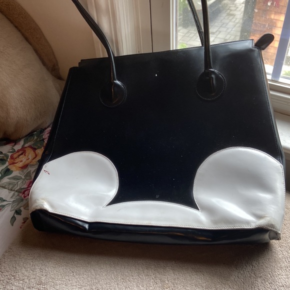 Rare vintage Mickey Mouse bag in black and white 12” x 15” - Picture 2 of 15